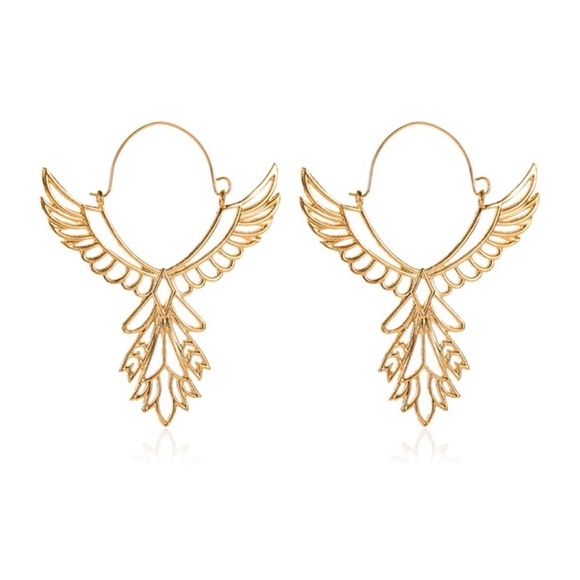Free People Jewelry Phoenix Gold Hoop Earrings - Picture 2 of 2